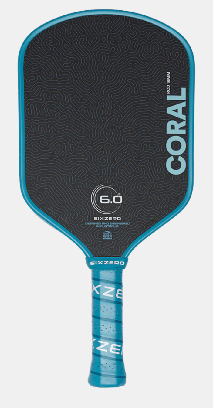 Six Zero Coral Hybrid 16mm Pickleball Paddle - Ocean Blue