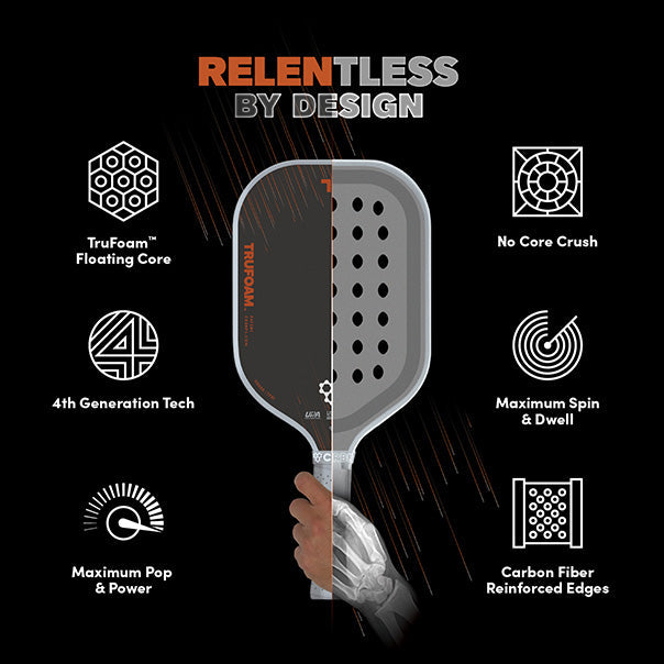 CRBN 3 TruFoam Barrage Pickleball Paddle | (Elongated, Short Handle)