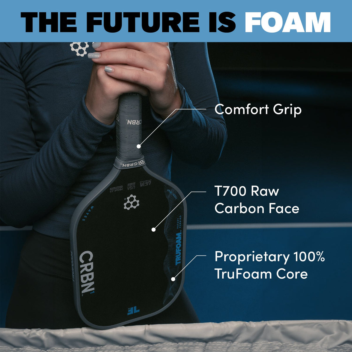 CRBN 2 TruFoam Waves Pickleball Paddle | (Square)