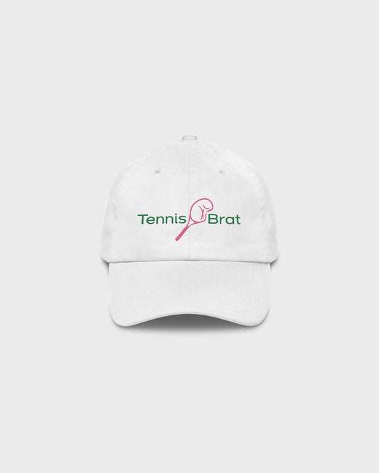 Tennis Brat Embroidered Green & Pink Classic